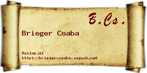 Brieger Csaba névjegykártya