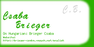 csaba brieger business card